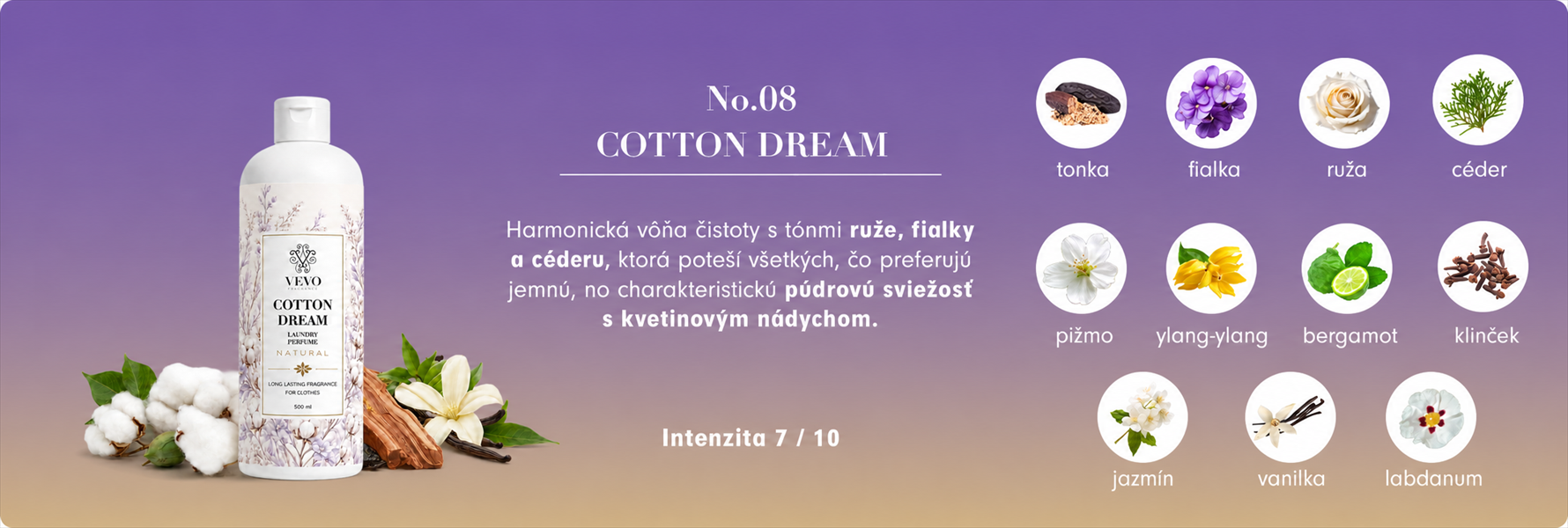 Cotton Dream parfum do prania kompozícia vône