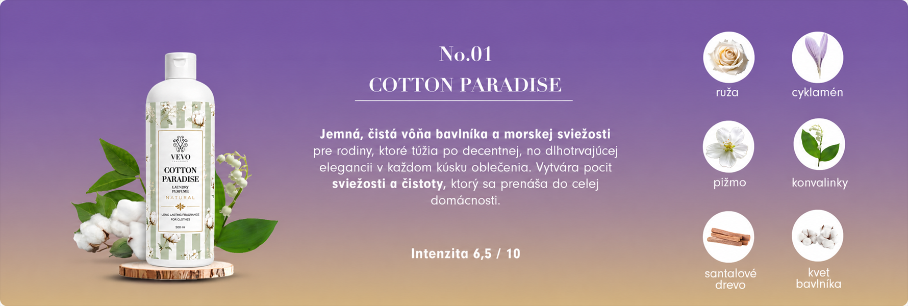 Cotton Paradise parfum do prania kompozícia vône