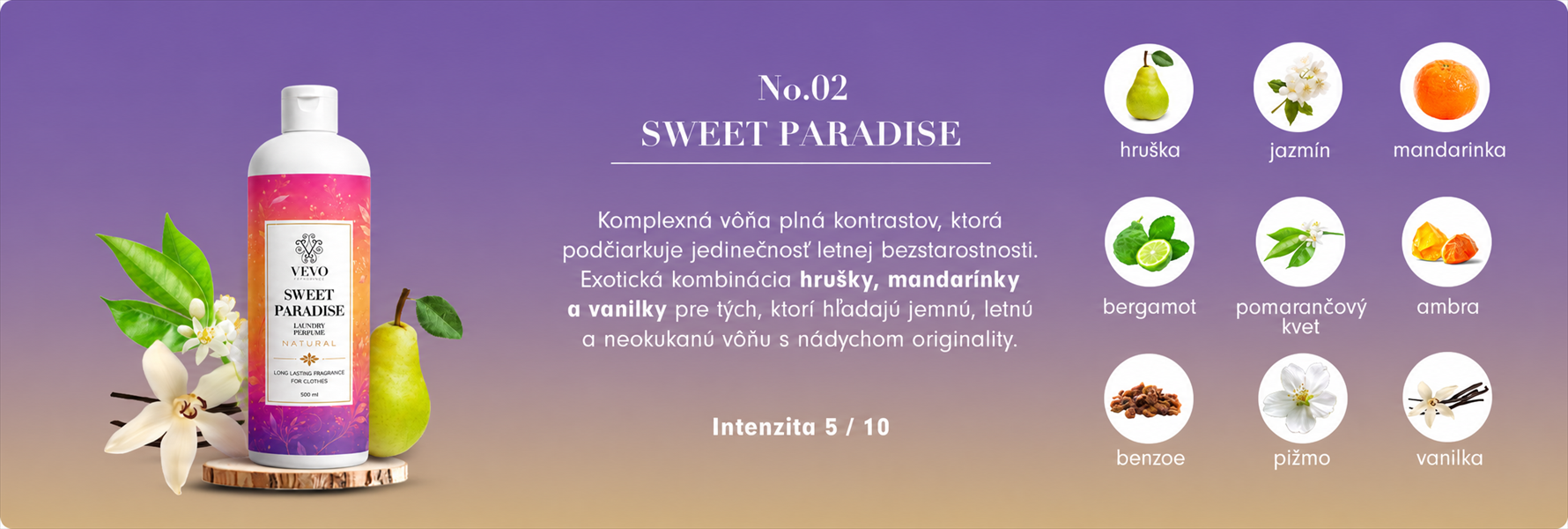 Sweet Paradise parfum do prania kompozícia vône
