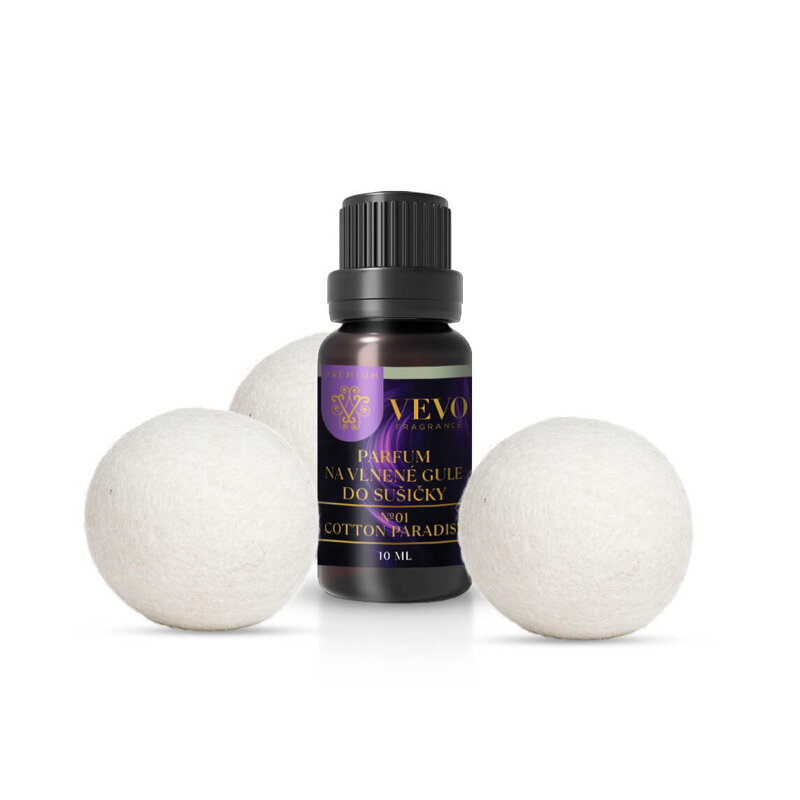 Vlnené gule + Vevo Premium No.01 Cotton Paradise 10ml