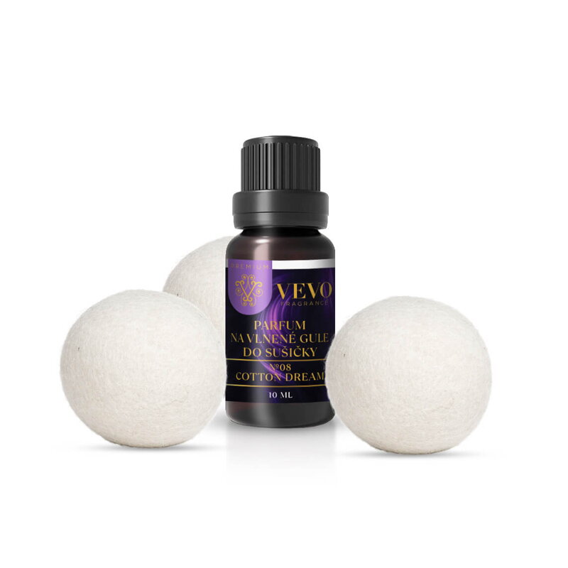 Vlnené gule + Vevo Premium No.08 Cotton Dream 10ml
